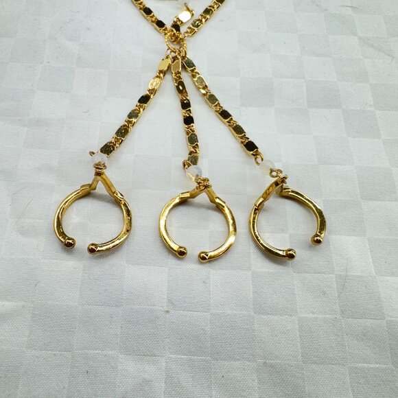 New Ettika Gold Plated Hand Bracelet Hand Chain - Picture 2 of 3